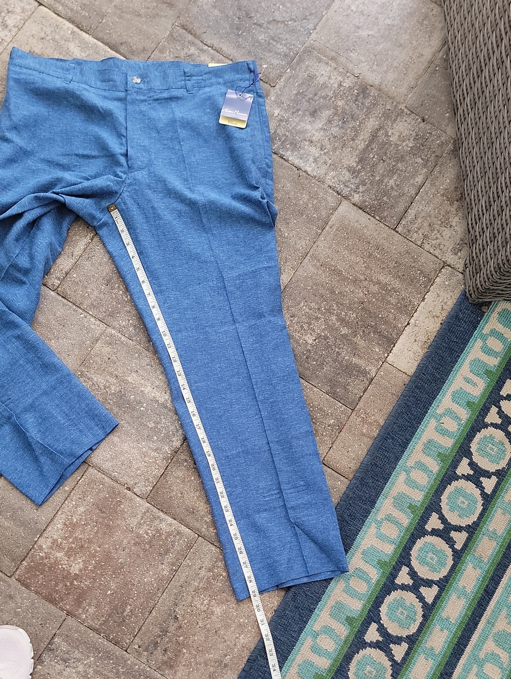 Alan Flusser Linen Blend Men's Trousers W36 L30 - Picture 4 of 7